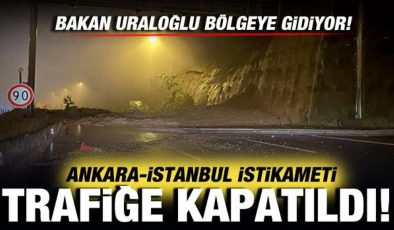 Son dakika: TEM Otoyolu’nda heyelan! Ankara-İstanbul istikameti trafiğe kapatıldı!